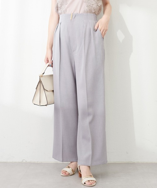 natural couture（ナチュラルクチュール）の「osonoゴールドバー付きタックパンツ（その他パンツ・レディース・ラベンダー/ライトベージュ/ブラック/グレー・MEDIUM/LARGE）」の14枚目の写真