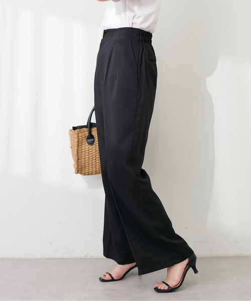 natural couture（ナチュラルクチュール）の「osonoゴールドバー付きタックパンツ（その他パンツ・レディース・ラベンダー/ライトベージュ/ブラック/グレー・MEDIUM/LARGE）」の19枚目の写真