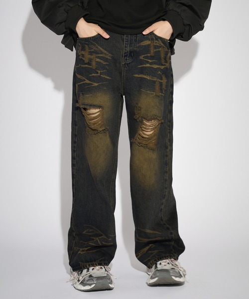 【即完】Menes Okayama バギーデニムM MENES Okayama Raw Selvedge Baggy Jeans - Black