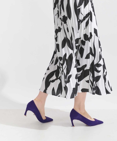 Lo-Fi（ローファイ）の「ボタニカル柄プリーツスカート（スカート・レディース・ブラック/オフホワイト・M）」の2枚目の写真