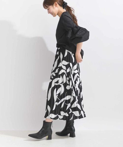 Lo-Fi（ローファイ）の「ボタニカル柄プリーツスカート（スカート・レディース・ブラック/オフホワイト・M）」の14枚目の写真