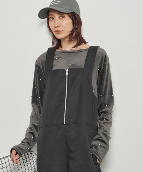 Auntie Rosa Holiday（アンティローザホリデー）の「ビジューベロアプルオーバー（Tシャツ/カットソー・レディース・チャコールグレー/アイボリー・FREE）」の15枚目の写真