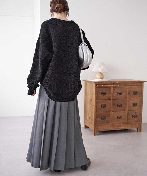 DISCOAT（ディスコート）の「プリーツロングスカート（スカート・レディース・ブラウン/グレー/ベージュ/ブラウン系その他・FREE）」の6枚目の写真