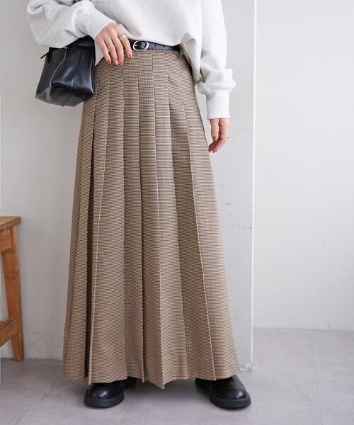 DISCOAT（ディスコート）の「プリーツロングスカート（スカート・レディース・ブラウン/グレー/ベージュ/ブラウン系その他・FREE）」の13枚目の写真