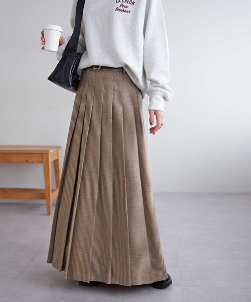 DISCOAT（ディスコート）の「プリーツロングスカート（スカート・レディース・ブラウン/グレー/ベージュ/ブラウン系その他・FREE）」の14枚目の写真