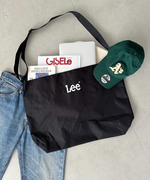 Lee（リー）の「Lee/リー ロゴ刺繍 ザックリ ビッグショルダー/MEGAショルダー/ニュースペーパーバッグ（ショルダーバッグ・レディース・シルバー/ホワイト/ブラック・FREE）」の10枚目の写真