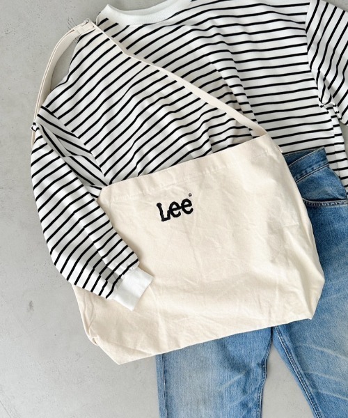 Lee（リー）の「Lee/リー ロゴ刺繍 ザックリ ビッグショルダー/MEGAショルダー/ニュースペーパーバッグ（ショルダーバッグ・レディース・シルバー/ホワイト/ブラック・FREE）」の21枚目の写真