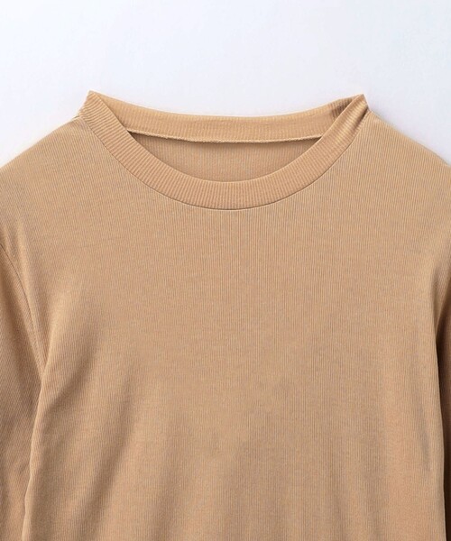 6（ロク）の「＜6(ROKU)＞コットン リブ クルーネック カットソー（T