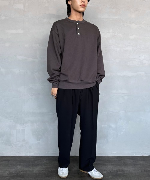 Healthknit（ヘルスニット）の「[HEALTHKNIT/ヘルスニット] 別注 ヘンリーネックスウェット（スウェット・レディース・アイボリー/ブラック/ヘザーグレー・M/L/XL）」の5枚目の写真