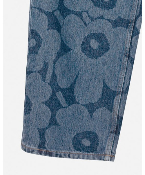 marimekko フラワーパターン デニムパンツ　29 marimekko フラワーパターン デニムパンツ 27
