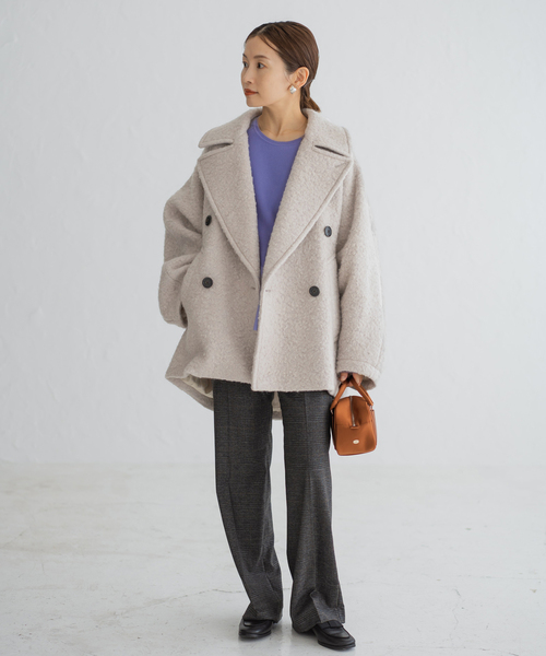 【週末限定SALE‼️】2024AW 新品タグ付きループインレイショートコート36 週末限定SALE‼️】2024AW 新品タグ付きループインレイショート