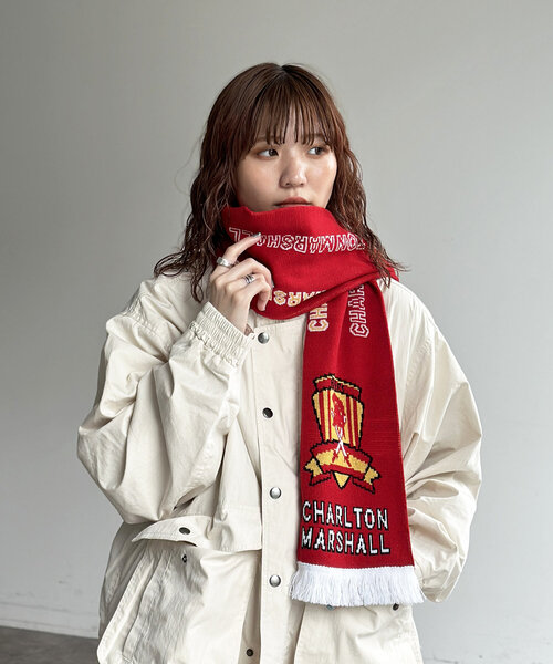 CPCM（シーピーシーエム）の「FOOTBALLマフラー（マフラー・レディース・レッド/ブルー/グリーン・FREE）」の3枚目の写真