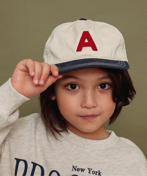 BREEZE（ブリーズ）の「アルファベットキャップ（キャップ・キッズ・オフホワイト/グリーン/ベージュ・58/54/50）」の2枚目の写真