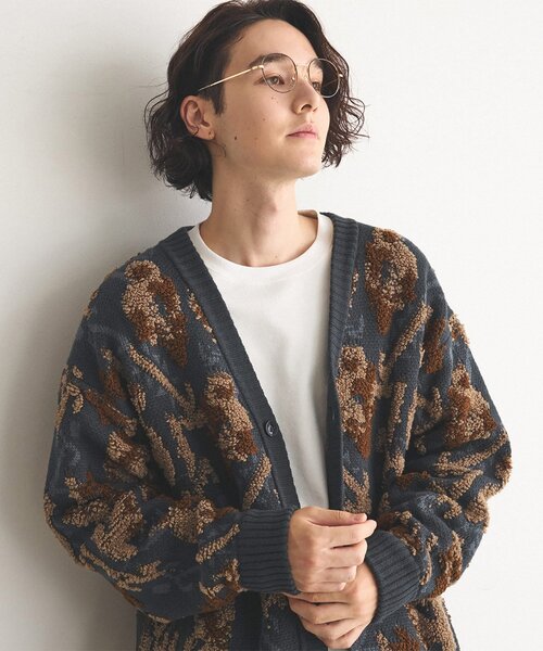 THE SHOP TK (ザ ショップ ティーケー )の「◆サガラ刺繍ニットカーディガン(カーディガン/ボレロ・メンズ・モスグリーン系/ブラック系・02/03)」の2枚目の写真