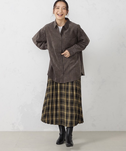 FOUND GOOD（ファウンドグッド）の「EASYコーデュロイシャツ（シャツ/ブラウス・レディース・ブルー系5/アイボリー/ベージュ/ブラウン系8/オレンジ系5・L/S/M）」の3枚目の写真