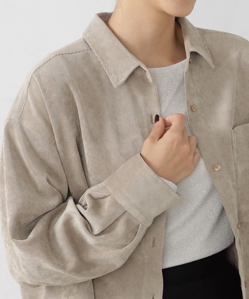 FOUND GOOD（ファウンドグッド）の「EASYコーデュロイシャツ（シャツ/ブラウス・レディース・ブルー系5/アイボリー/ベージュ/ブラウン系8/オレンジ系5・L/S/M）」の12枚目の写真