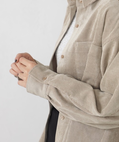 FOUND GOOD（ファウンドグッド）の「EASYコーデュロイシャツ（シャツ/ブラウス・レディース・ブルー系5/アイボリー/ベージュ/ブラウン系8/オレンジ系5・L/S/M）」の13枚目の写真