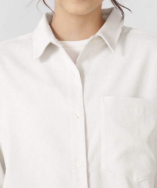 FOUND GOOD（ファウンドグッド）の「EASYコーデュロイシャツ（シャツ/ブラウス・レディース・ブルー系5/アイボリー/ベージュ/ブラウン系8/オレンジ系5・L/S/M）」の16枚目の写真