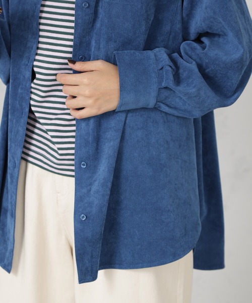 FOUND GOOD（ファウンドグッド）の「EASYコーデュロイシャツ（シャツ/ブラウス・レディース・ブルー系5/アイボリー/ベージュ/ブラウン系8/オレンジ系5・L/S/M）」の20枚目の写真