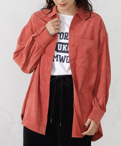 FOUND GOOD（ファウンドグッド）の「EASYコーデュロイシャツ（シャツ/ブラウス・レディース・ブルー系5/アイボリー/ベージュ/ブラウン系8/オレンジ系5・L/S/M）」の22枚目の写真