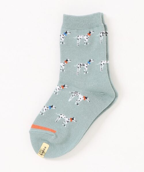 HAKKA KIDS（ハッカキッズ）の「ダルメシアンボーダー柄ソックス（ソックス/靴下・キッズ・ネイビー/グリーン・M/S）」の2枚目の写真