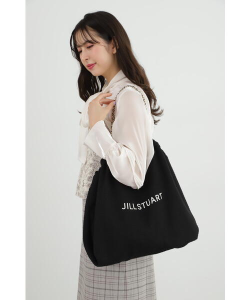 JILL STUART（ジルスチュアート）の「◆ツイードチェーンロゴトート（トートバッグ・レディース・ブラック/ホワイト・ﾌﾘ-）」の4枚目の写真