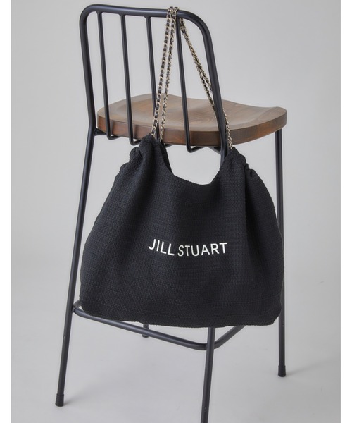 JILL STUART（ジルスチュアート）の「◆ツイードチェーンロゴトート（トートバッグ・レディース・ブラック/ホワイト・ﾌﾘ-）」の2枚目の写真