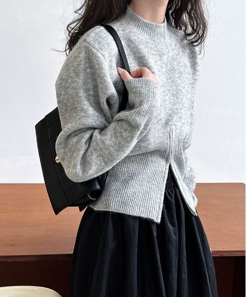 FREE STYLISTS（フリー スタイリスト）の「YUGA_YGMC　センタージップ クロップドPO（ニット/セーター・レディース・グレー/オフホワイト/モカ・FREE）」の13枚目の写真