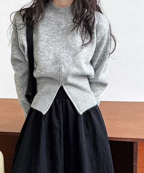 FREE STYLISTS（フリー スタイリスト）の「YUGA_YGMC　センタージップ クロップドPO（ニット/セーター・レディース・グレー/オフホワイト/モカ・FREE）」の15枚目の写真