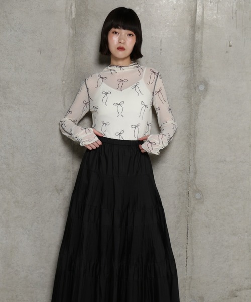 ROSE BUD（ローズバッド）の「プリントシアーインナー（Tシャツ/カットソー・レディース・ブラック/ホワイト/ホワイト系その他・FREE）」の8枚目の写真