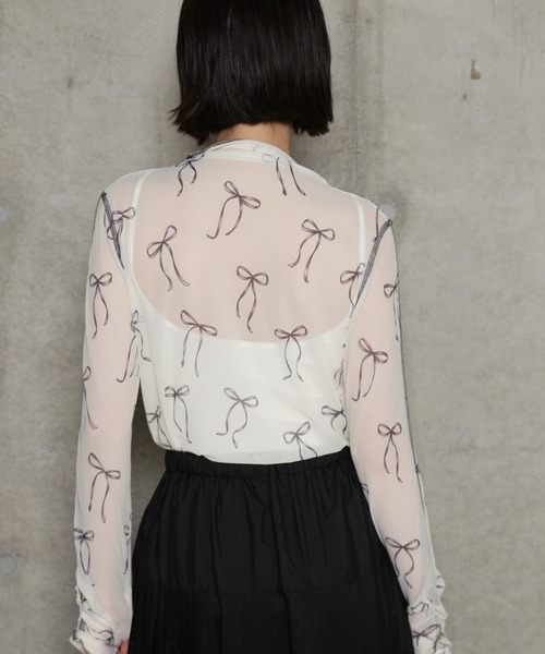 ROSE BUD（ローズバッド）の「プリントシアーインナー（Tシャツ/カットソー・レディース・ブラック/ホワイト/ホワイト系その他・FREE）」の13枚目の写真