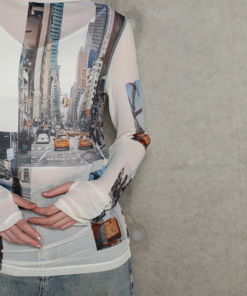 ROSE BUD（ローズバッド）の「プリントシアーインナー（Tシャツ/カットソー・レディース・ブラック/ホワイト/ホワイト系その他・FREE）」の21枚目の写真