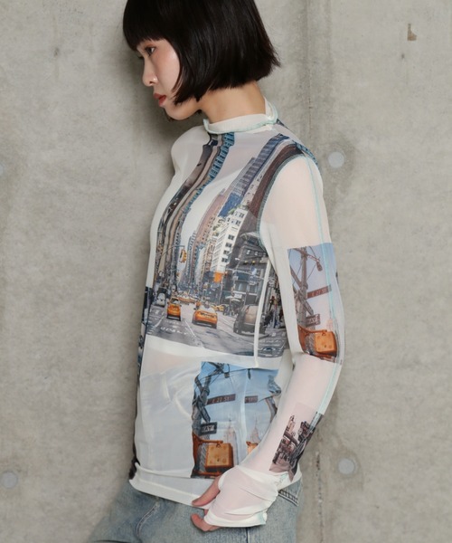 ROSE BUD（ローズバッド）の「プリントシアーインナー（Tシャツ/カットソー・レディース・ブラック/ホワイト/ホワイト系その他・FREE）」の18枚目の写真