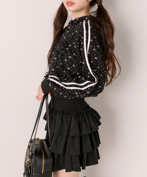 OLIVE des OLIVE（オリーブデオリーブ）の「胸ドロストパーカー（Tシャツ/カットソー・レディース・ブラウン/サックスブルー/ブラック/トップグレー・FREE）」の7枚目の写真