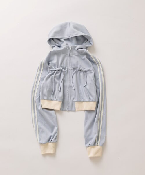 OLIVE des OLIVE（オリーブデオリーブ）の「胸ドロストパーカー（Tシャツ/カットソー・レディース・ブラウン/サックスブルー/ブラック/トップグレー・FREE）」の9枚目の写真