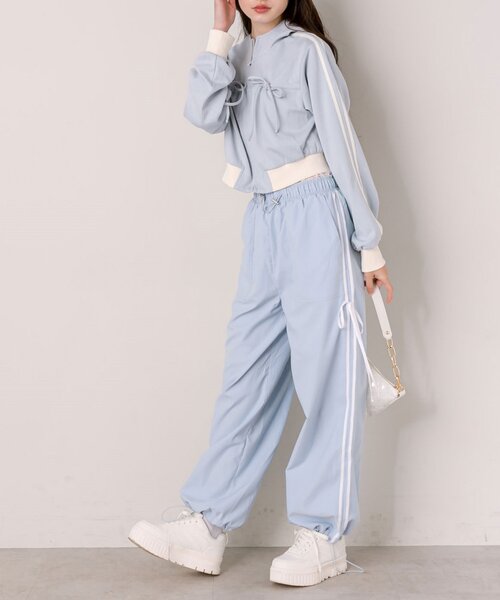 OLIVE des OLIVE（オリーブデオリーブ）の「胸ドロストパーカー（Tシャツ/カットソー・レディース・ブラウン/サックスブルー/ブラック/トップグレー・FREE）」の16枚目の写真