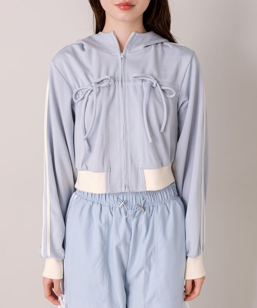 OLIVE des OLIVE（オリーブデオリーブ）の「胸ドロストパーカー（Tシャツ/カットソー・レディース・ブラウン/サックスブルー/ブラック/トップグレー・FREE）」の19枚目の写真