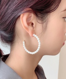 パールフープピアス (両耳用)