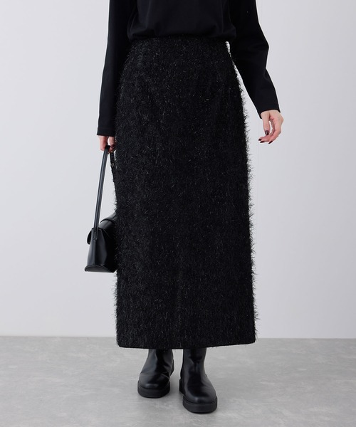 ROPE' PICNIC（ロペピクニック）の「フェザーラメアイラインロングスカート（スカート・レディース・ブラック/ブラウン/キナリ・36/38）」の3枚目の写真