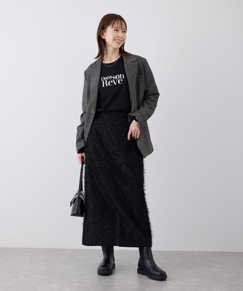 ROPE' PICNIC（ロペピクニック）の「フェザーラメアイラインロングスカート（スカート・レディース・ブラック/ブラウン/キナリ・36/38）」の4枚目の写真