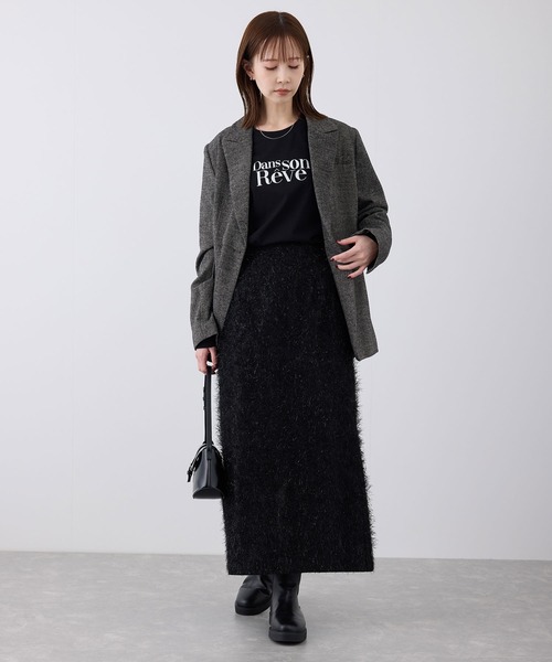 ROPE' PICNIC（ロペピクニック）の「フェザーラメアイラインロングスカート（スカート・レディース・ブラック/ブラウン/キナリ・36/38）」の5枚目の写真