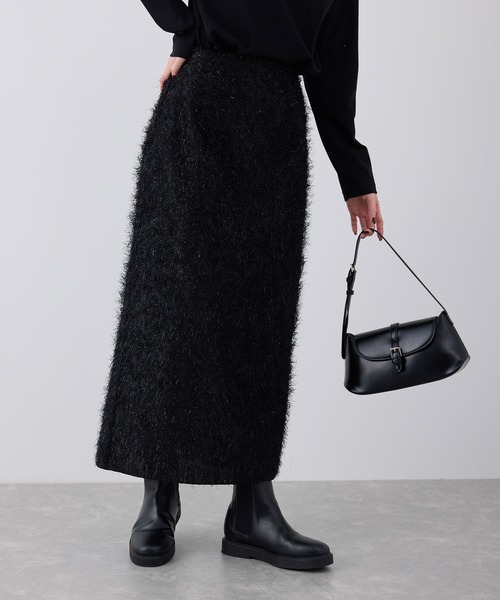 ROPE' PICNIC（ロペピクニック）の「フェザーラメアイラインロングスカート（スカート・レディース・ブラック/ブラウン/キナリ・36/38）」の6枚目の写真