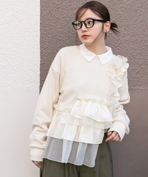 KBF | フリルドッキングスウェット(スウェット)