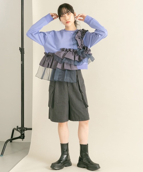 KBF（ケイビーエフ）の「フリルドッキングスウェット（スウェット・レディース・ホワイト系その他/パープル系その他/グレー系その他・ONE）」の13枚目の写真