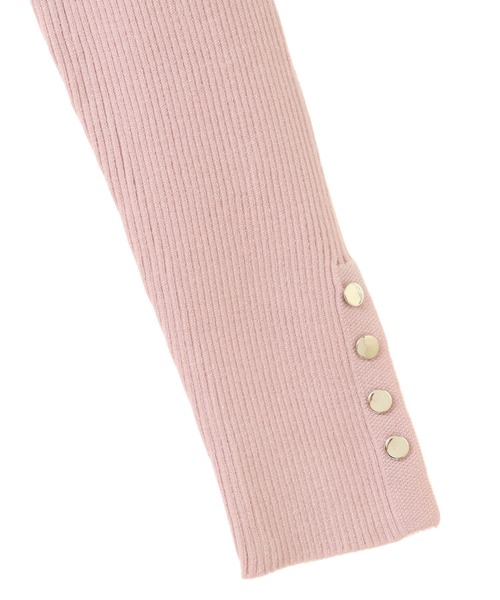 31 Sons de mode（トランテアン　ソン　ドゥ　モード）の「【ＷＡＳＨＡＢＬＥ】ゴールド釦タートルネックニット（ニット/セーター・レディース・ブラック/オフホワイト/サックスブルー/ピンク・フリー）」の7枚目の写真