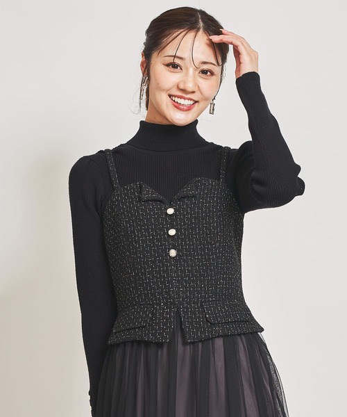 31 Sons de mode（トランテアン　ソン　ドゥ　モード）の「【ＷＡＳＨＡＢＬＥ】ゴールド釦タートルネックニット（ニット/セーター・レディース・ブラック/オフホワイト/サックスブルー/ピンク・フリー）」の10枚目の写真