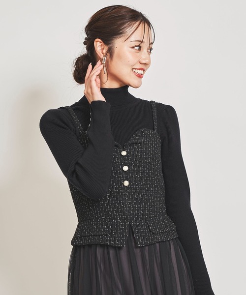 31 Sons de mode（トランテアン　ソン　ドゥ　モード）の「【ＷＡＳＨＡＢＬＥ】ゴールド釦タートルネックニット（ニット/セーター・レディース・ブラック/オフホワイト/サックスブルー/ピンク・フリー）」の11枚目の写真