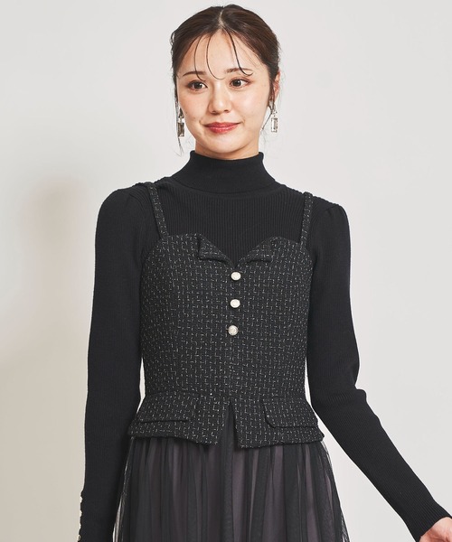 31 Sons de mode（トランテアン　ソン　ドゥ　モード）の「【ＷＡＳＨＡＢＬＥ】ゴールド釦タートルネックニット（ニット/セーター・レディース・ブラック/オフホワイト/サックスブルー/ピンク・フリー）」の12枚目の写真