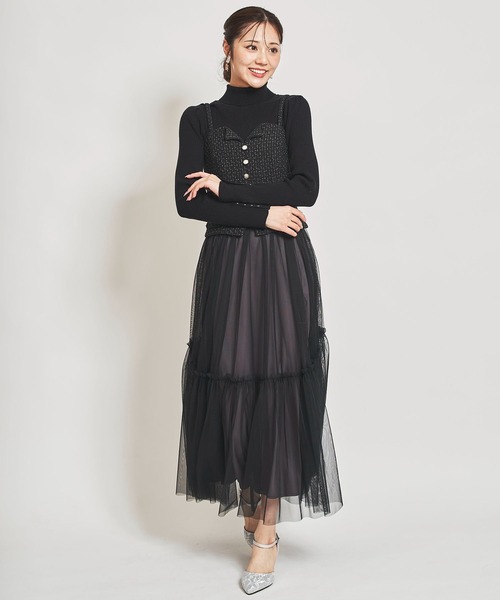 31 Sons de mode（トランテアン　ソン　ドゥ　モード）の「【ＷＡＳＨＡＢＬＥ】ゴールド釦タートルネックニット（ニット/セーター・レディース・ブラック/オフホワイト/サックスブルー/ピンク・フリー）」の15枚目の写真