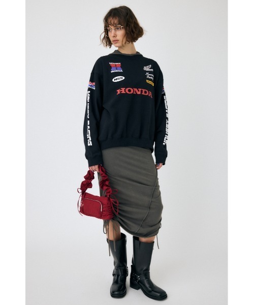 MOUSSY（マウジー）の「HONDA SPONSOR LOGO プルオーバー（スウェット・レディース・杢グレー/ブラック・FREE）」の4枚目の写真